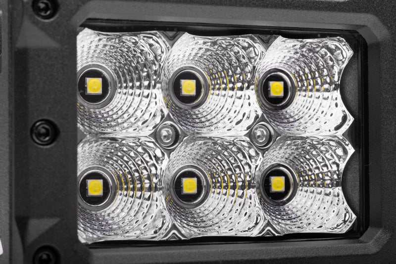 Go Rhino 753003023FBS Xplor Bright Series Rectangle LED Flood Light Kit (Surface/Thread Std Mnt) 4x3 - Blk (Pair)