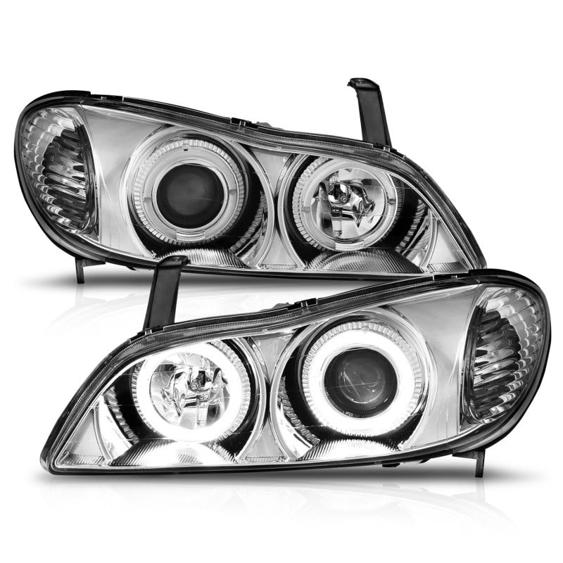 ANZO 121078 2000-2004 Infiniti I30 Projector Headlights w/ Halo Chrome