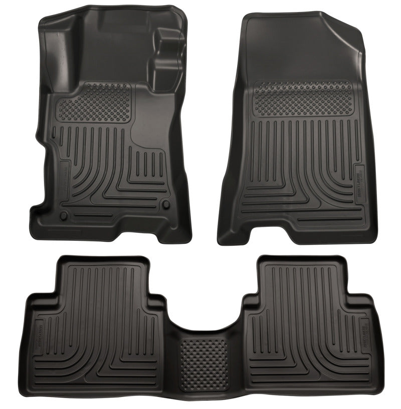 Husky Liners 98401 08-12 Honda Accord (4DR) WeatherBeater Combo Black Floor Liners (One Piece for 2nd Row)