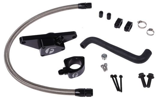 Fleece Performance FPE-CLNTBYPS-CUMMINS-0607-SS 06-07 Auto Trans Cummins Coolant Bypass Kit w/ Stainless Steel Braided Line