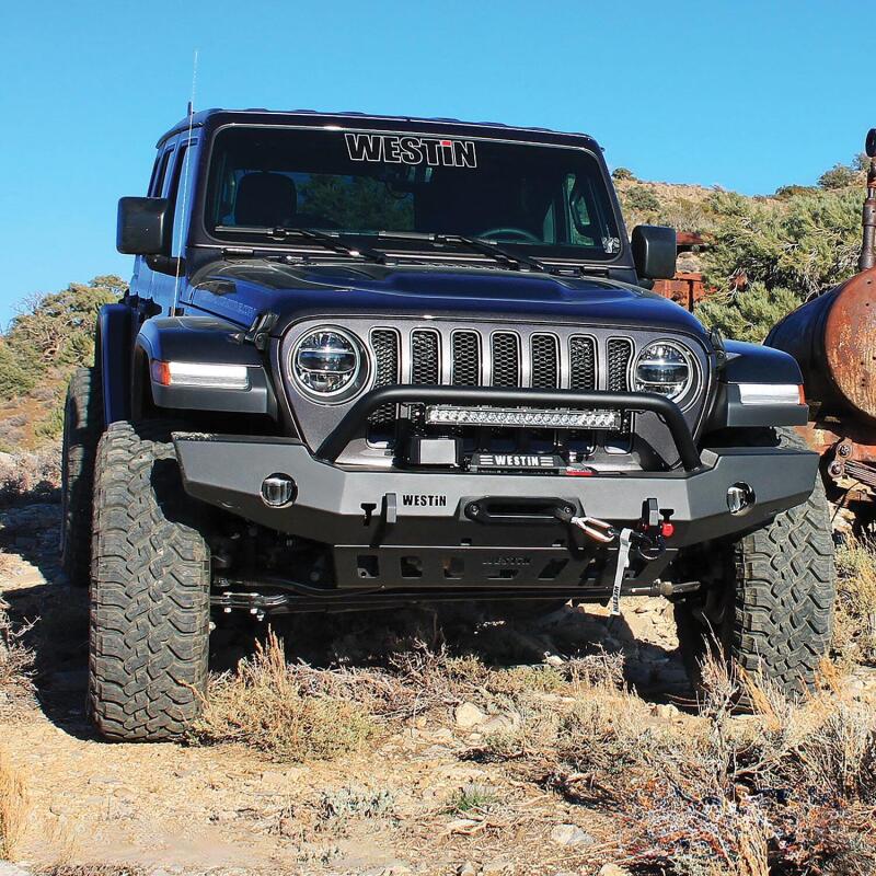 Westin 59-80115 18-19 Jeep Wrangler JL WJ2 Full Width Front Bumper w/Bull Bar Textured Black