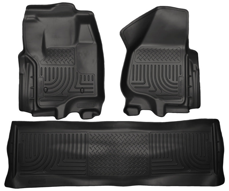 Husky Liners 99711 2012.5 Ford SD Crew Cab WeatherBeater Combo Black Floor Liners (w/o Manual Trans Case)