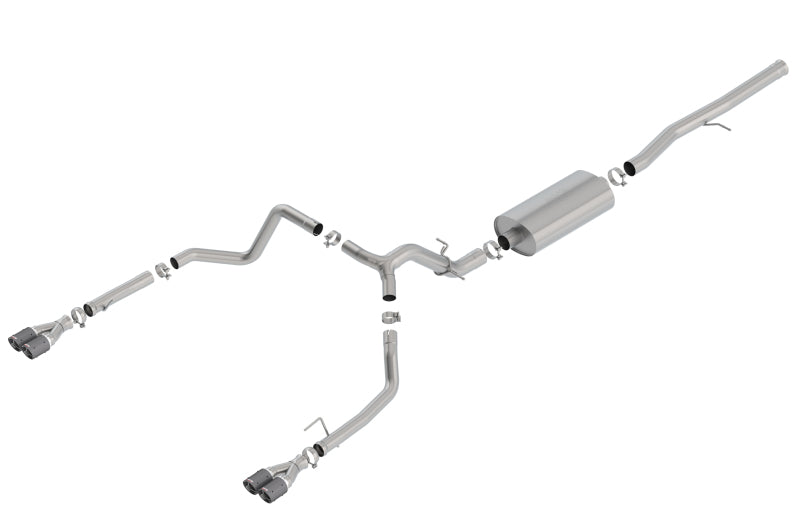 Borla 140772CF 19 Chevrolet Silverado/GMC Sierra 1500 6.2L SS Touring Catback Exhaust - Carbon Fiber Tips
