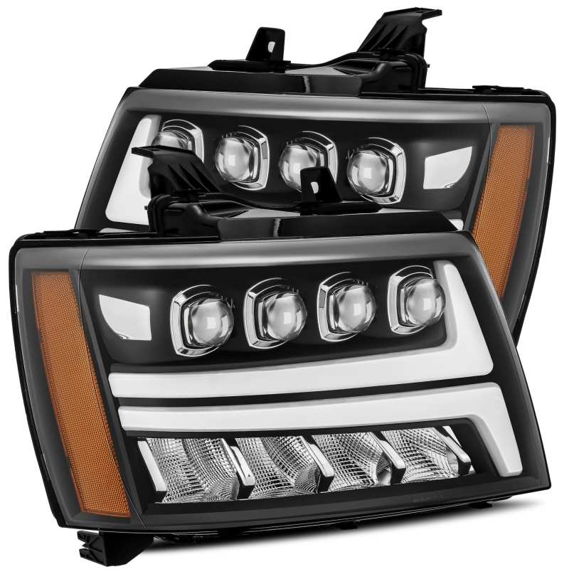 AlphaRex 880288 07-13 Chevy Avalanche NOVA LED Proj Headlights Plank Style Matte Black w/Activ Light/DRL