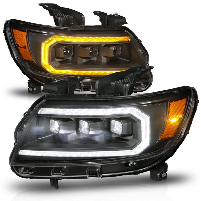 ANZO 111615 15-22 Chevrolet Colorado Full LED Projector Headlights w/ Initiation & Sequential - Black