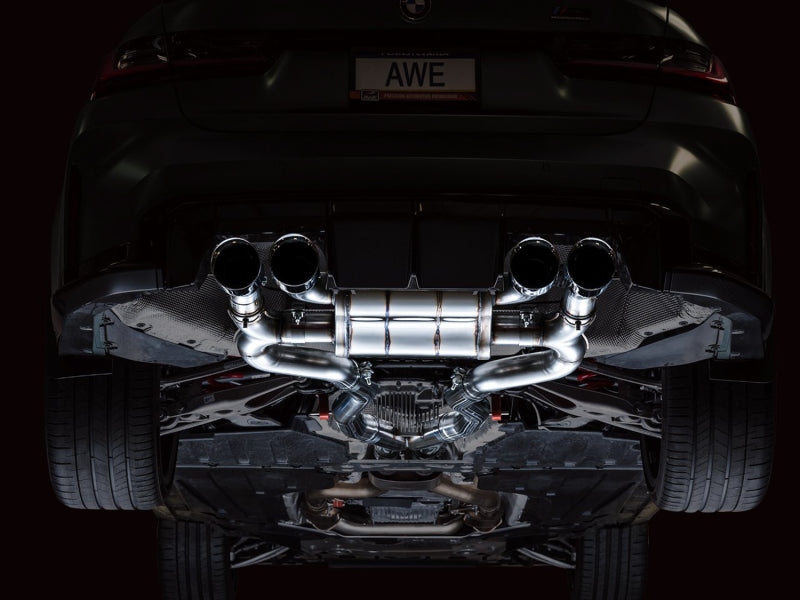 AWE Tuning 3025-43480 AWE SwitchPath Catback Exhaust for BMW G8X M3/M4 - Chrome Silver Tips