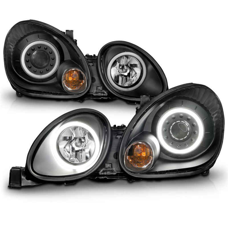 ANZO 121144 1998-2005 Lexus Gs300 Projector Headlights w/ Halo Black