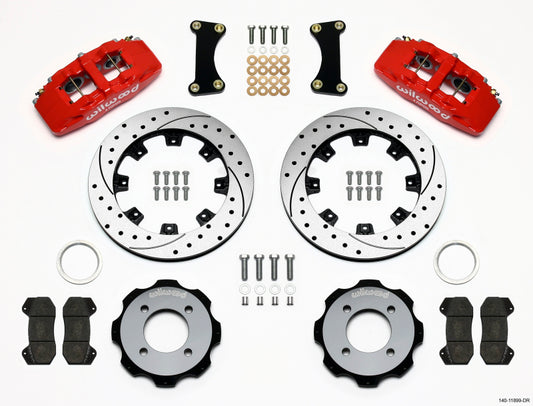 Wilwood 140-11899-DR Dynapro 6 Front Hat Kit 12.19in Drilled Red 2011 Fiesta