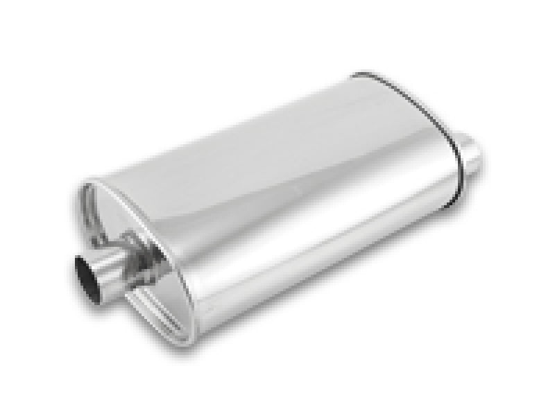 Vibrant 1104 StreetPower Oval Muffler - 2in Inlet/Dual Outlet (Center In - Offset Out)