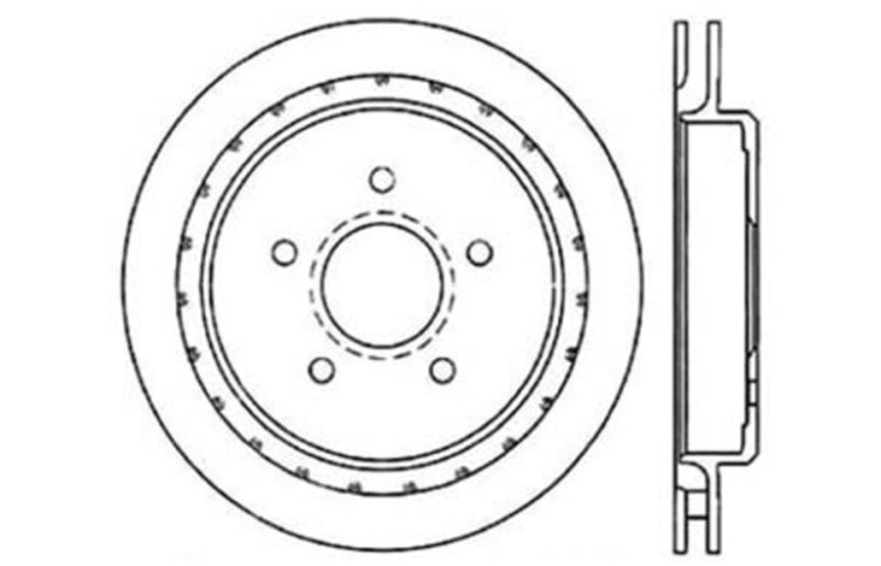 Stoptech 127.62062R StopTech 97-10 Chevy Corvette Slotted & Drilled Rear Right Rotor