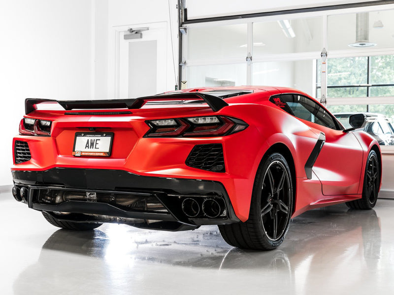 Awe Tuning C8 Corvette Exhaust Quad Black Tips AWE3020-43086