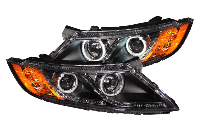 ANZO 121460 2011-2013 Kia Optima Projector Headlights w/ Halo Black (CCFL)