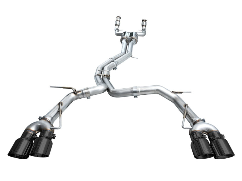 AWE Tuning 3020-43109 19-23 Audi C8 S6/S7 2.9T V6 AWD Track Edition Exhaust - Diamond Black Tips