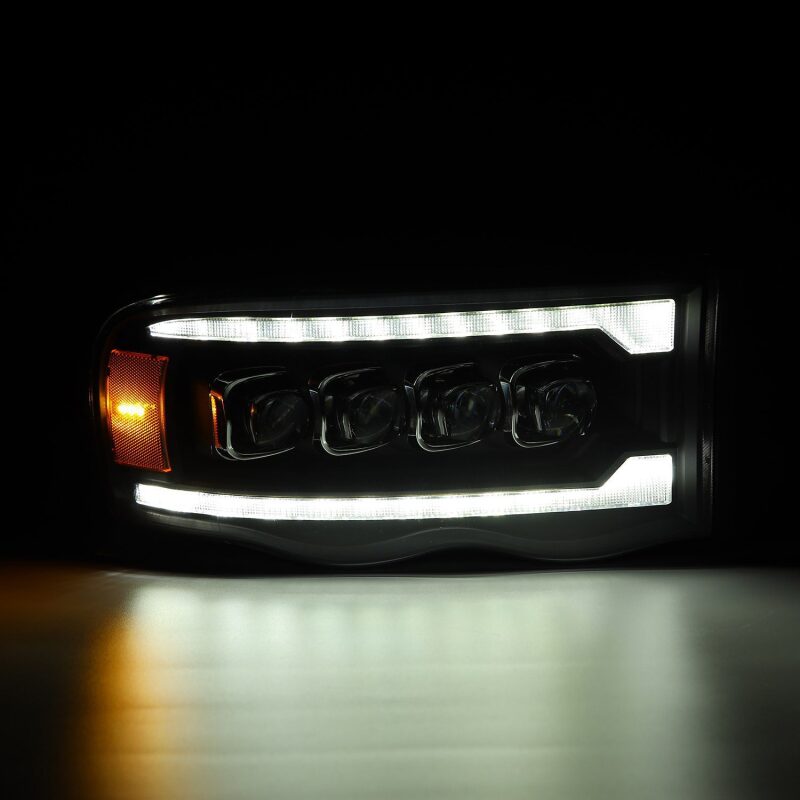 AlphaRex 880564 02-05 Dodge RAM 1500 NOVA LED Proj Headlights Plank Style Blk w/Activ Light/Seq Signal
