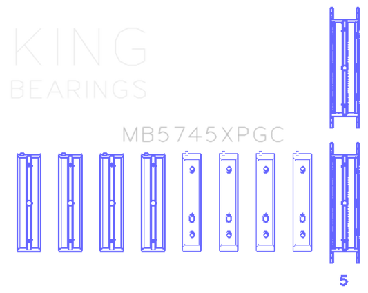 King Engine Bearings MB5745XPGC Subaru FA20/Toyota 4U-GSE pMaxKote Performance Main Bearing Set - Size STD