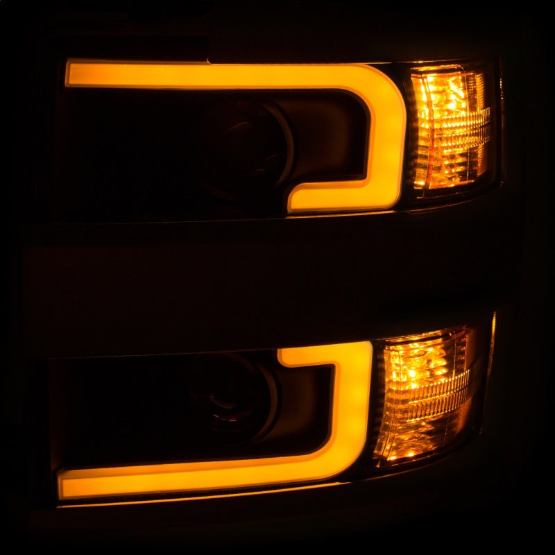 ANZO 111365 Projector Headlights 15-17 Chevrolet Silverado 2500HD / 3500HD Black w/ Chrome Rim