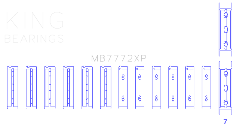 King Engine Bearings MB7772XPSTDX Subaru EZ30/EZ30D Performance Main Bearing Set - Size STDX