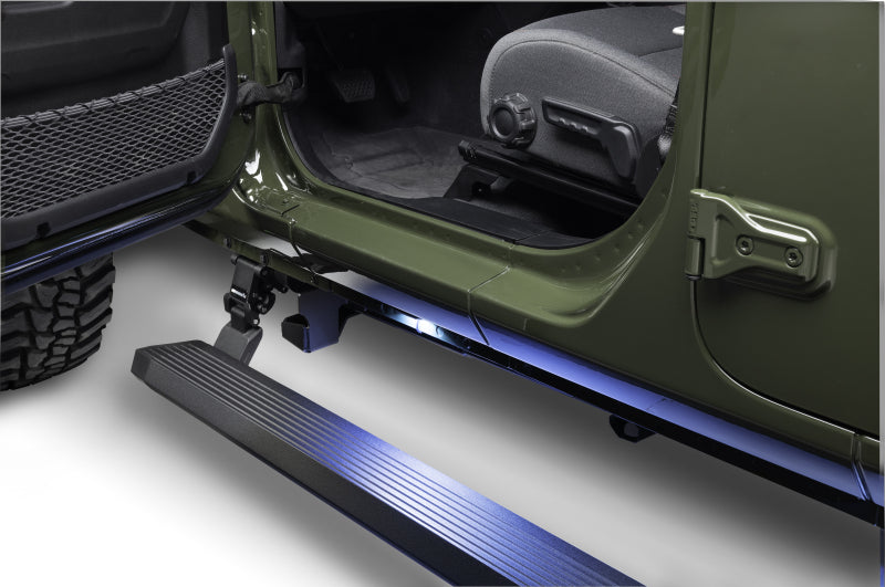 Go Rhino 20451687PC RealTruck 20-24 Jeep Gladiator CC 4dr VoltStep Electric Running Board Kit (Cut/Drill Req.) - Tex Blk