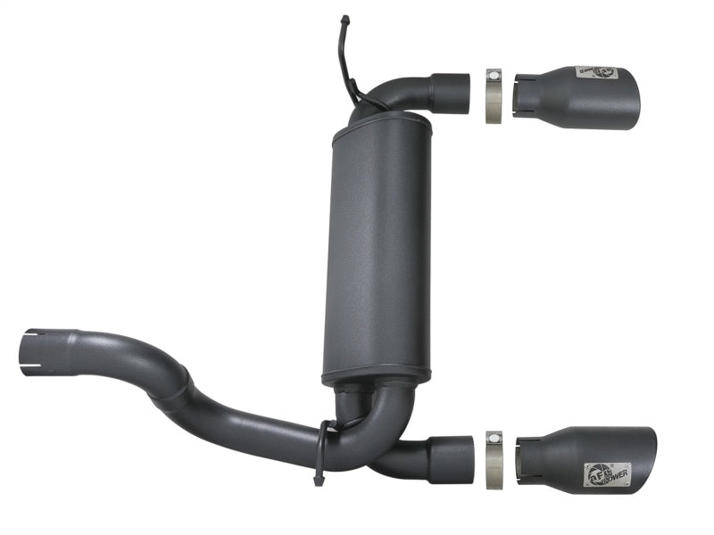 aFe 49-48067-B Rebel Series 2.5in 409 SS Axle-Back Exhaust w/ Black Tips 2018+ Jeep Wrangler (JL) V6 3.6L