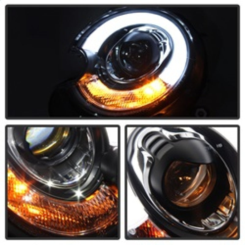 SPYDER 5080615 Spyder Mini Cooper 2010-2012 Projector Headlights Xenon/HID Model- DRL Blk PRO-YD-MC07-HID-DRL-BK
