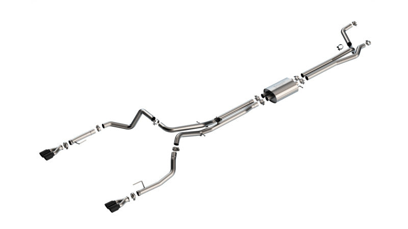 Borla 141000BC 24-25 Chevy Silverado 1500 (6.2L V8) S-Type Cat Back - 3.5in Black Chrome Tips