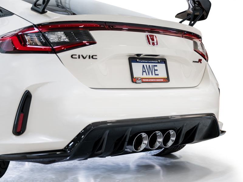 AWE Tuning 3020-52287 2023 Honda Civic Type R FL5 Track Edition Exhaust w/ Triple Chrome Silver Tips