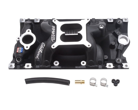 Edelbrock EDE75163 SBC Performer RPM A/G Manifold - Black