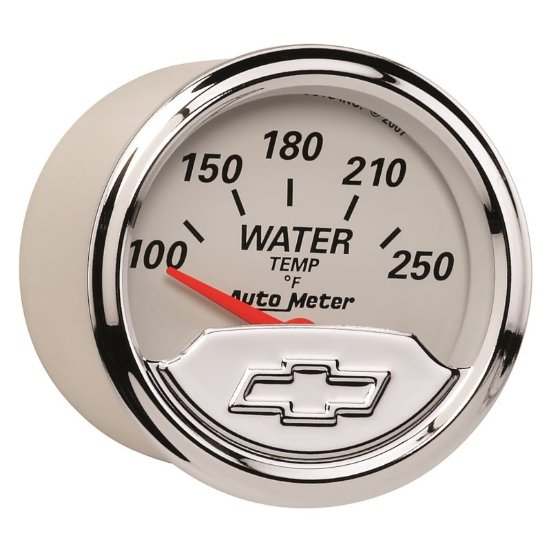 AutoMeter 1337-00408 Autometer Chevy Vintage 2in 100-250 Deg F Short Sweep Electronic Water Temp Gauge