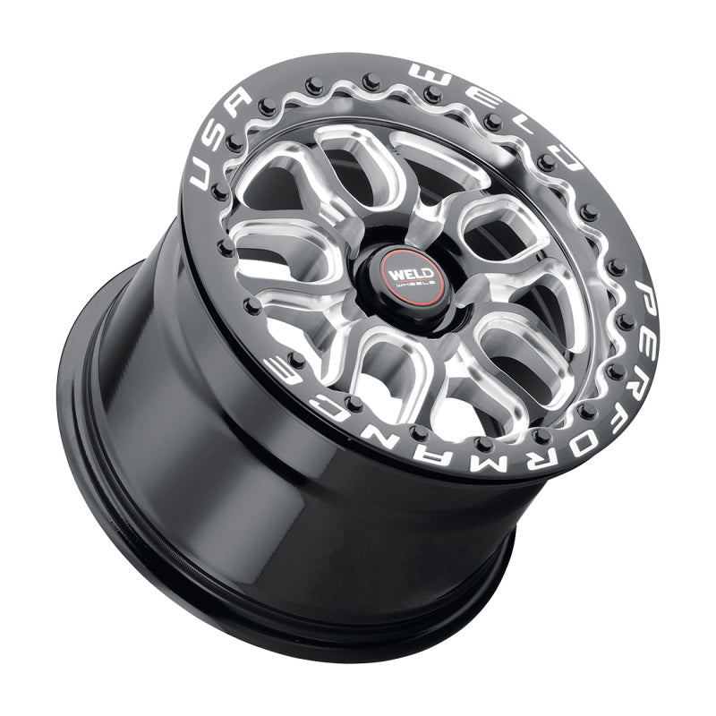 Weld S907B0022P46 Racing 15x10 Laguna Bead Lock 5x120 ET46 BS7.25 Gloss BLK MIL DIA 78.1