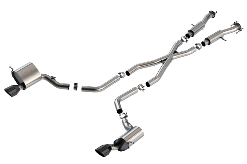 Borla 140633CB 15-21 Jeep Grand Cherokee SRT 6.4L V8 AWD ATAK Cat-Back Exhaust System - Black Tips T-304SS