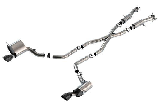 Borla 140633CB 15-21 Jeep Grand Cherokee SRT 6.4L V8 AWD ATAK Cat-Back Exhaust System - Black Tips T-304SS