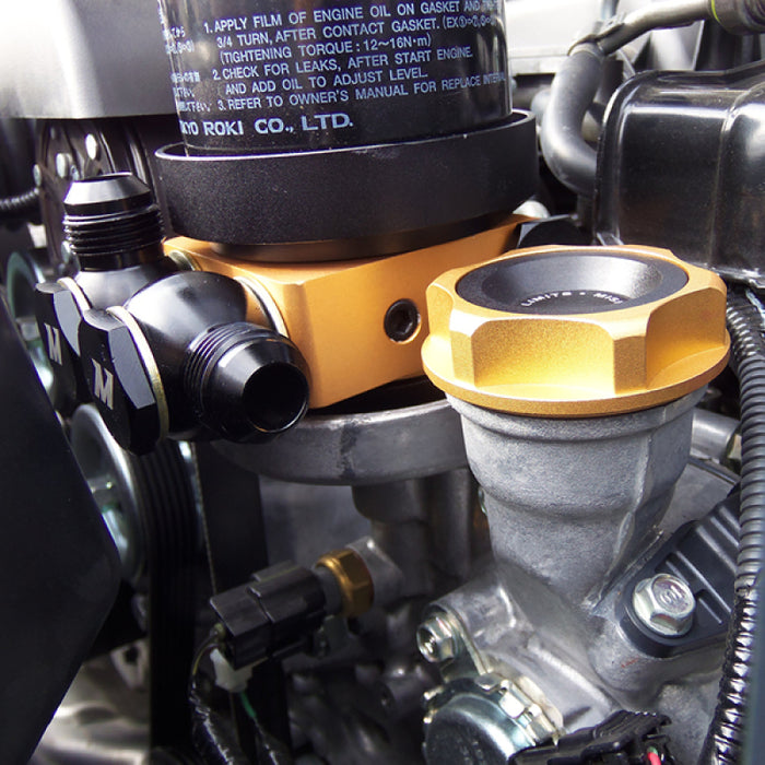 Mishimoto MMOP-SPTR Oil Sandwich Plate w/ Rear-Mounted Thermostat