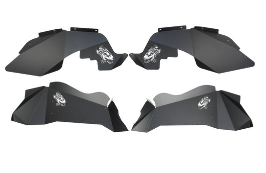 Fishbone Offroad FB33073 07-18 Jeep Wrangler JK Logo Aluminum Inner Fenders - Black Powdercoat