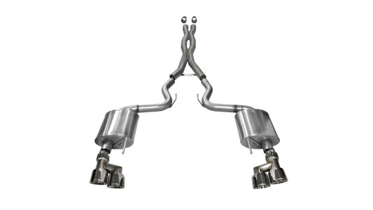 CORSA Performance 14337 Corsa 2015-2017 Ford Mustang GT 5.0 3in Cat Back Exhaust Polish Quad Tips (Sport)