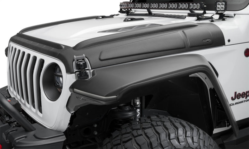 Bushwacker 14129 07-18 Jeep Wrangler JK/JKU Trail Armor Hood Armor (3pc Set) - Tex. Black