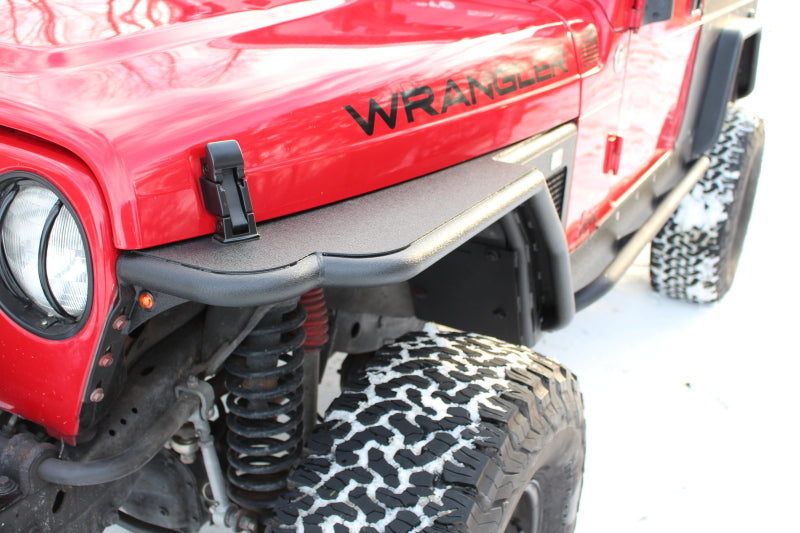 Fishbone Offroad FB23029F 97-06 Jeep Wrangler TJ Steel Tube Fenders Front 3In Flare - Blk Textured Powdercoat