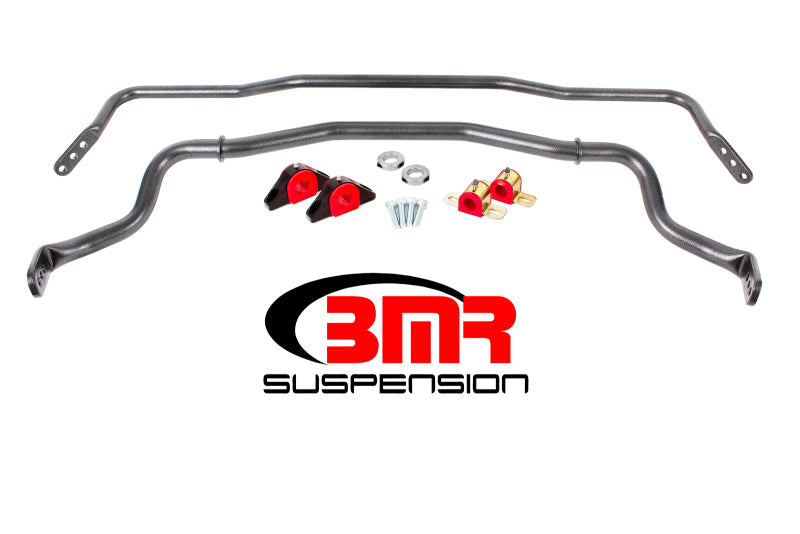 BMR Suspension SB043H BMR 15-17 S550 Mustang Front & Rear Sway Bar Kit w/ Bushings - Black Hammertone
