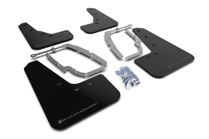 Rally Armor MF62-UR-BLK/DGRY 17-23 Tesla Model 3 Black UR Mud Flap w/Dark Grey Logo