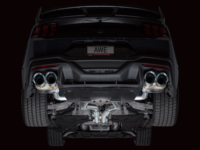 AWE Tuning 3025-42375 AWE 2024 Ford Mustang Dark Horse S650 RWD SwitchPath Catback Exhaust w/ Quad Chrome Silver Tips