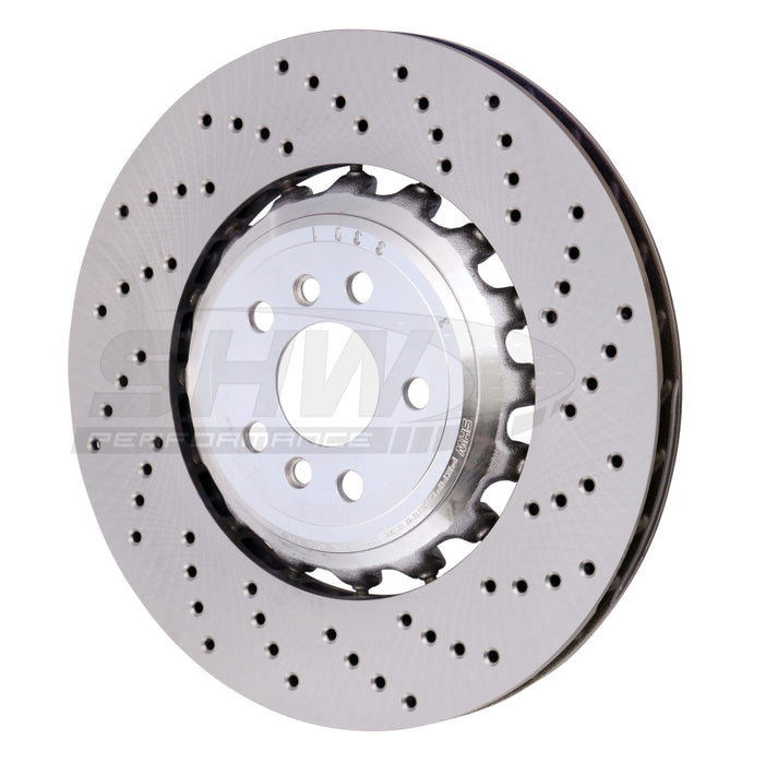 SHW Performance BRR42504 SHW 18-21 BMW M5 4.4L Right Rear Cross-Drilled Lightweight Brake Rotor (34217991104)