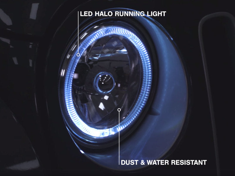 Raxiom J121871 07-18 Jeep Wrangler JK LED Halo Headlights- Chrome Housing (Clear Lens)