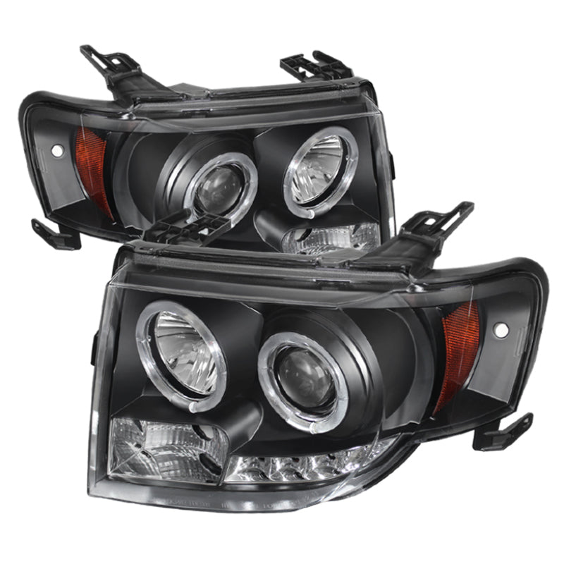 SPYDER 5074225 Spyder Ford Escape 08-12 Projector Headlights Halogen Model Only - DRL Black PRO-YD-FES08-DRL-BK
