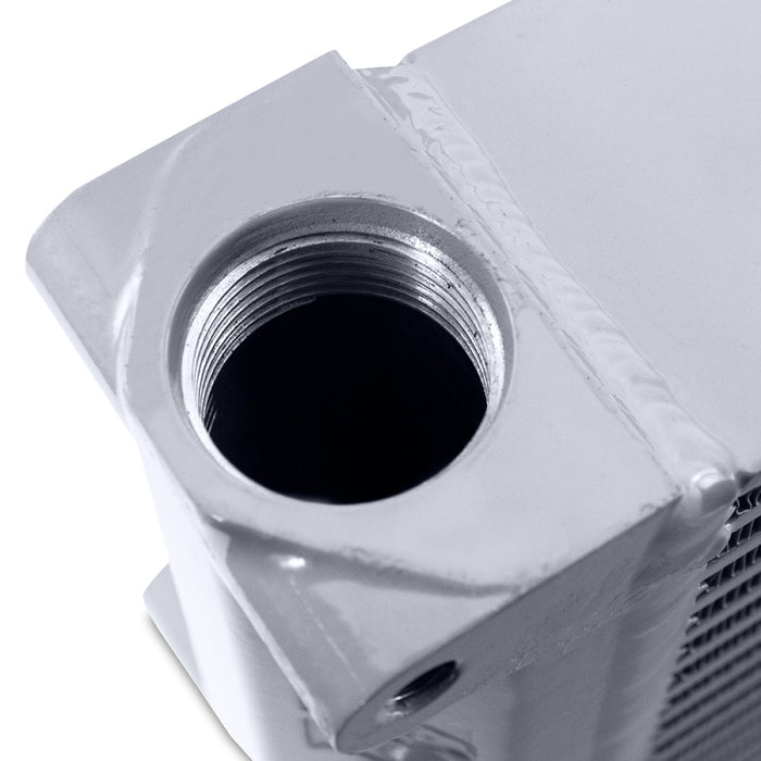Mishimoto MMOC-SSO-17SL Heavy-Duty Oil Cooler - 17in. Same-Side Outlets - Silver