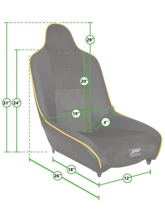 PRP Seats A150112 PRP Roadster Low Back Suspension Seat