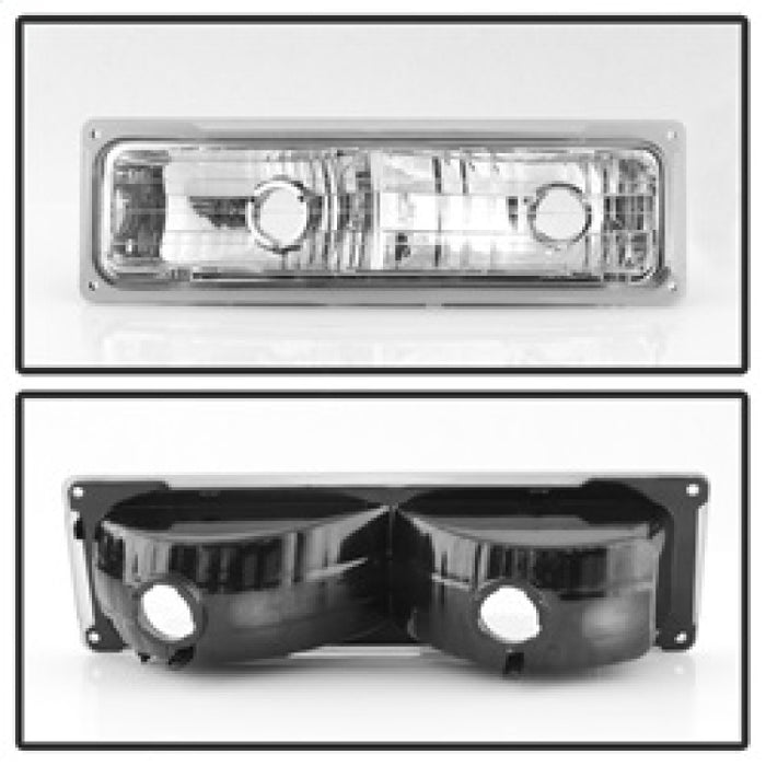 SPYDER 5069535 xTune Chevy Suburban 94-98 Headlights w/ Corner & Parking Lights 8pcs Chrome HD-JH-CCK88-AM-C-SET