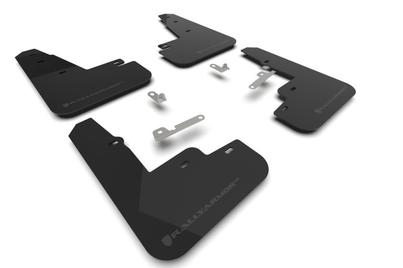 Rally Armor MF96-UR-BLK-DGRY 21-25 Ford Mustang Mach-E/GT/Rally Black UR Mud Flap w/Dark Grey Logo