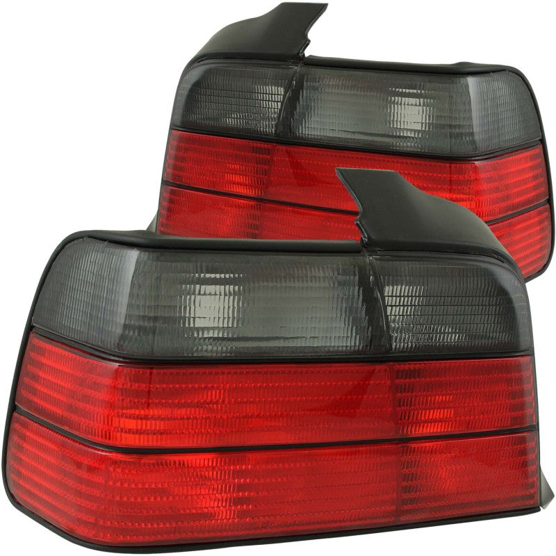 ANZO 221200 1992-1998 BMW 3 Series E36 Sedan Taillights Red/Smoke