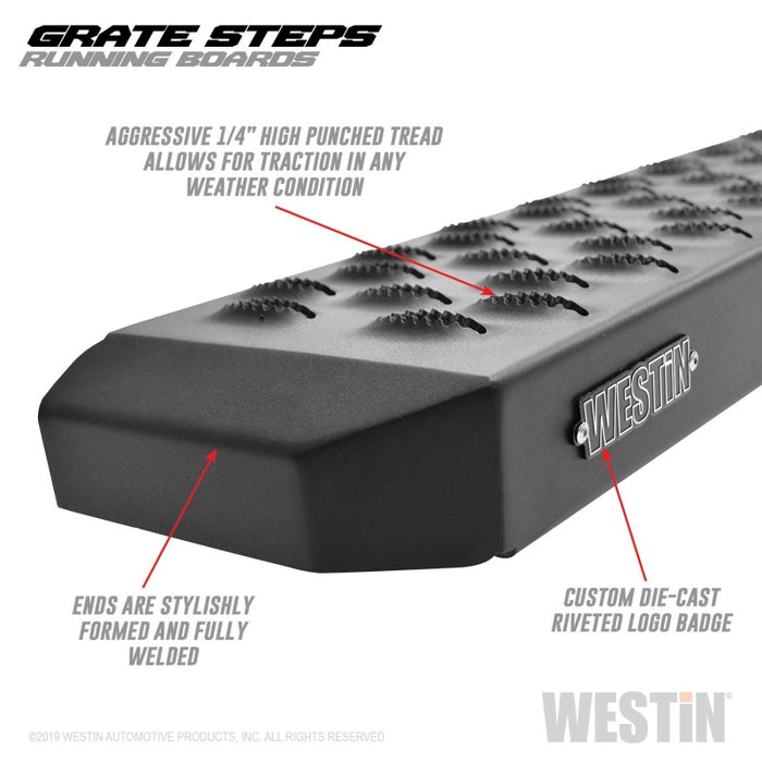 Westin 27-74715 Grate Steps Running Boards 68 in - Textured Black