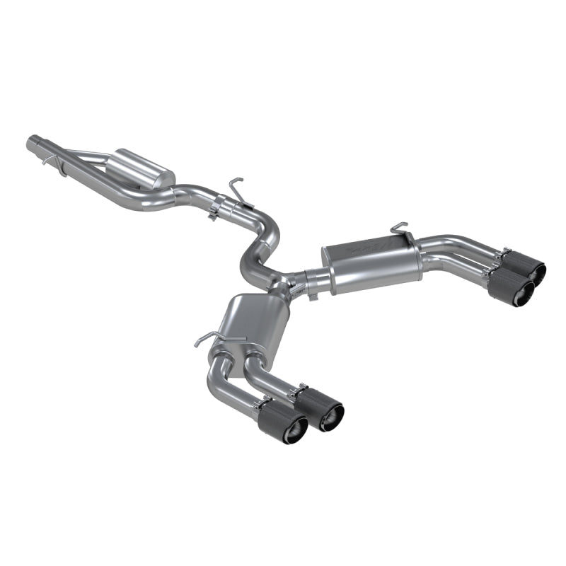 MBRP S46013CF 15-18 Audi S3 SS 3in Quad Split Rear Exit w/ Carbon Fiber Tips - T304