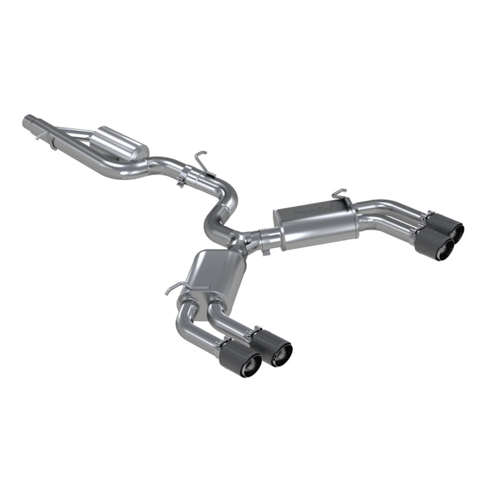 MBRP S46013CF 15-18 Audi S3 SS 3in Quad Split Rear Exit w/ Carbon Fiber Tips - T304